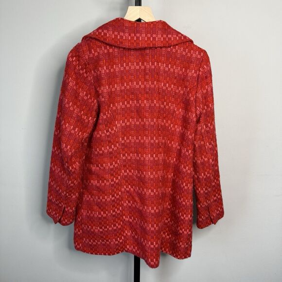 Cabi Scarlet Tweed Sloan Jacket Wool Blend Pink Red Style 3031 Size Small - Picture 10 of 12